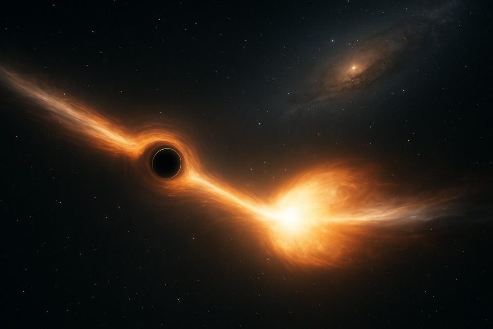 Un agujero negro masivo desgarra una estrella a más de 3.500 años luz del centro de su galaxia