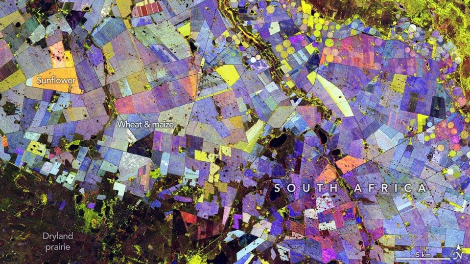 Un mosaico agrícola multicolor revela la riqueza de Sudáfrica desde el espacio